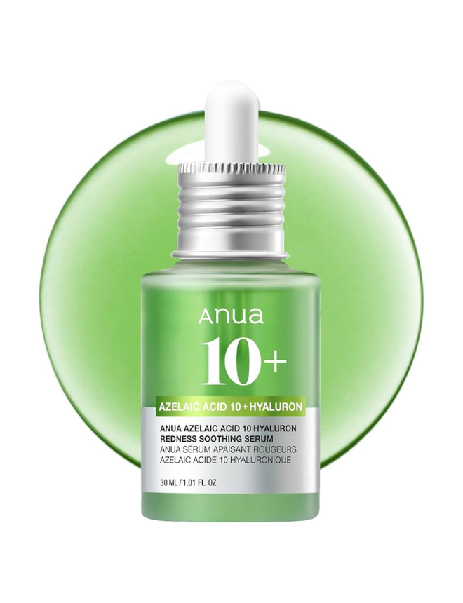 ANUA AZELAIC ACID 10% HYALURON REDNESS SOOTHING SERUM 30ML