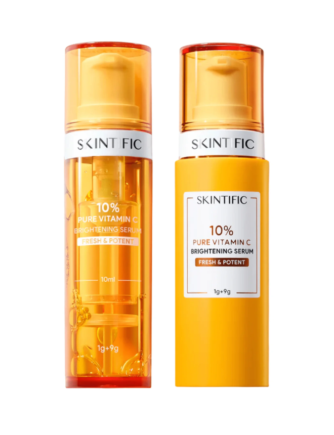 SKINTIFIC 10% PURE VITAMIN C BRIGHTENING FRESH SERUM (2 PC SET)
