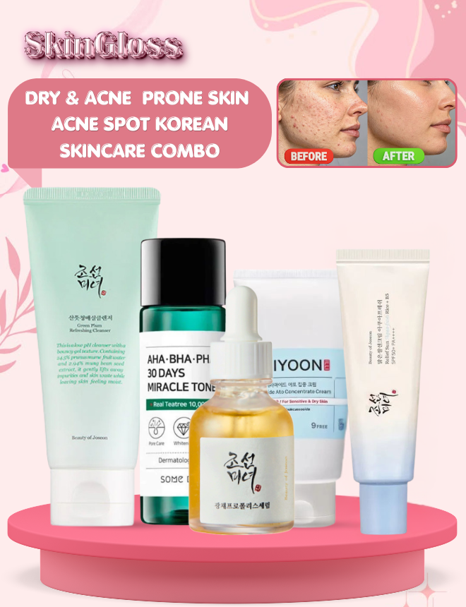 DRY & ACNE PRONE SKIN+ACNE SPOT KOREAN SKINCARE COMBO