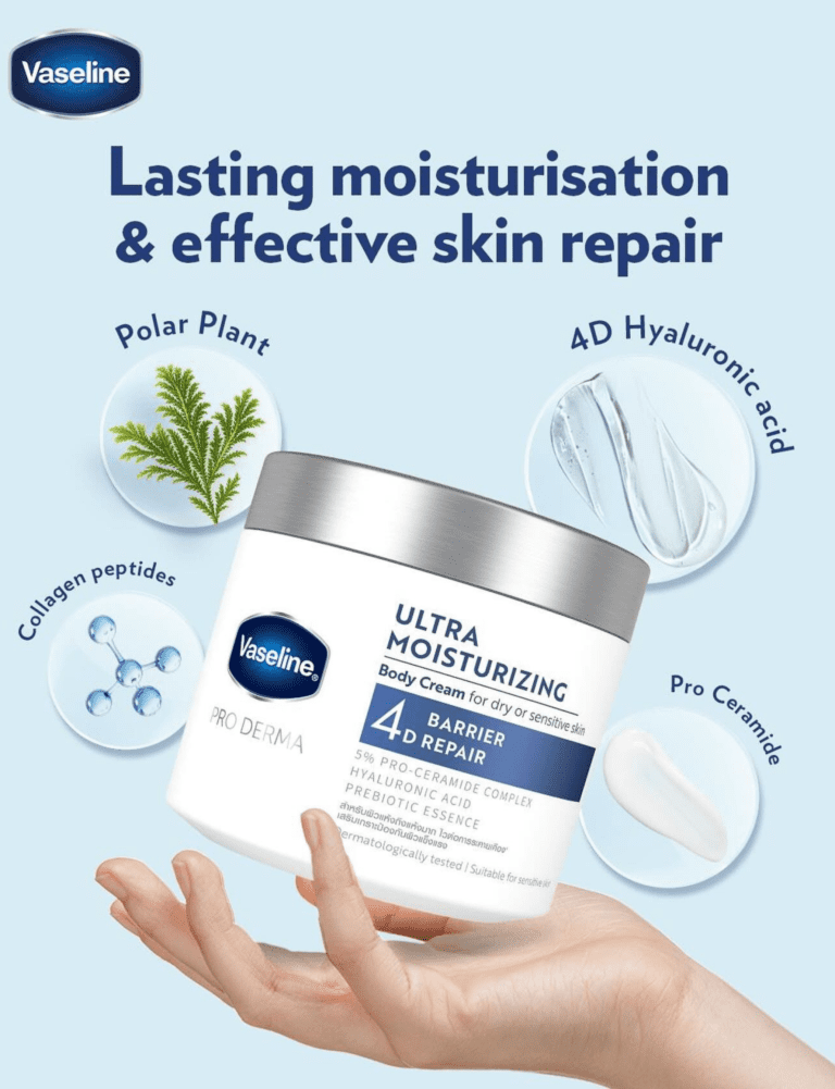 Second image of Vaseline Pro Derma 4 Ultra Moisturizing Body Cream 30g