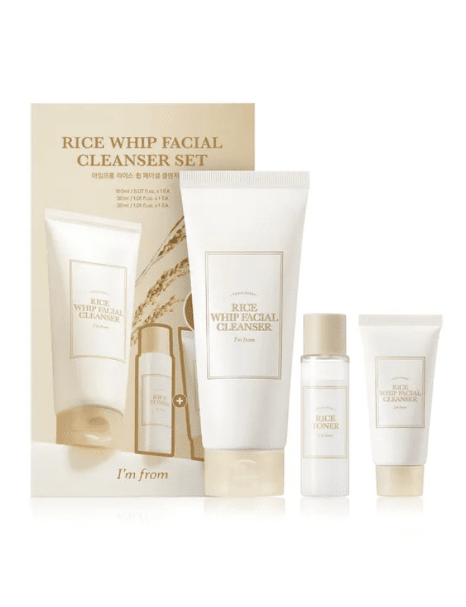 I'M Foam Rice Whip Facial Cleanser Set, (3 Piece Set)