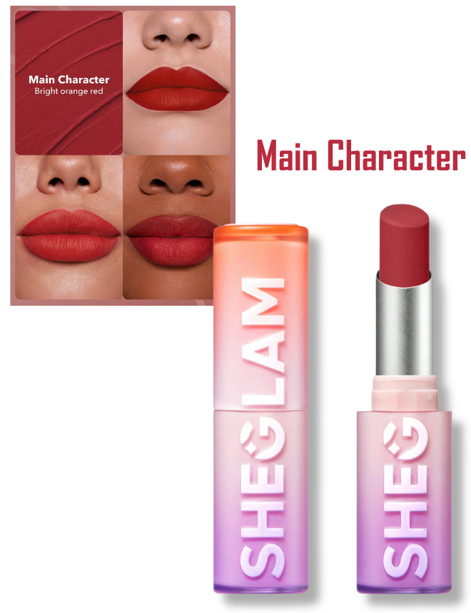 SHEGLAM DYNAMATTE BOOM LONG‑LASTING MATTE LIPSTICK MAIN CHARACTER