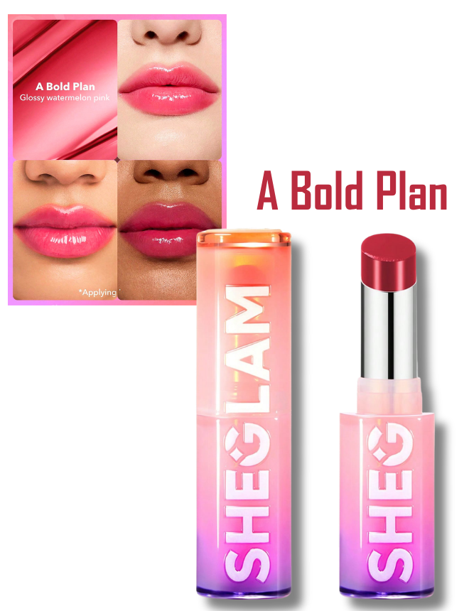 SHEGLAM MIRROR KISS HIGH SHINE LIPSTICK A BOLD PLAN