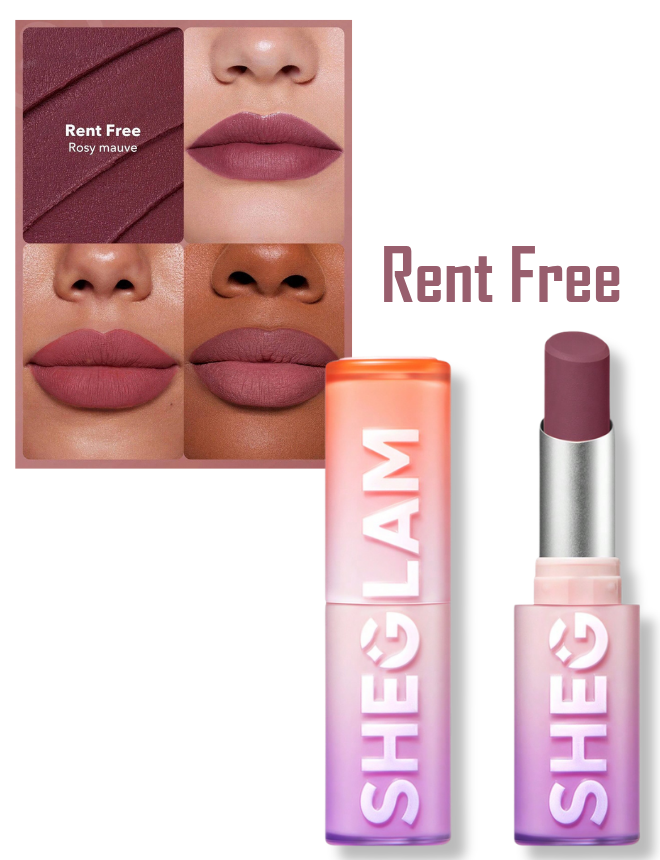 SHEGLAM DYNAMATTE BOOM LONG LASTING MATTE LIPSTICK RENT FREE