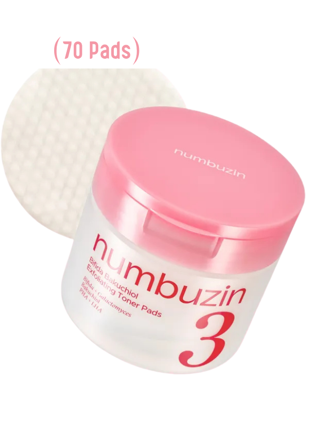 NUMBUZIN NO.3 BIFIDA BAKUCHIOL EXFOLIATING TONER PADS (70 PADS)